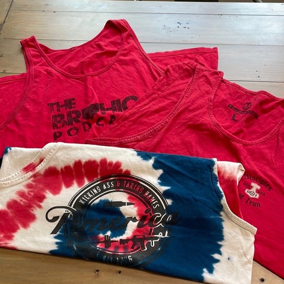 Men’s muscle tanks. All large . Sold all together for list price - Picture 1 of 13